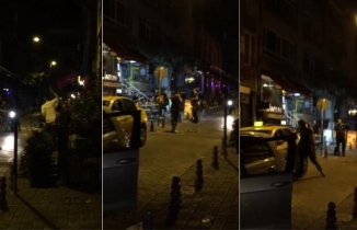 Kadıköy'de dehşet anları: Kafasında şişe kırdılar